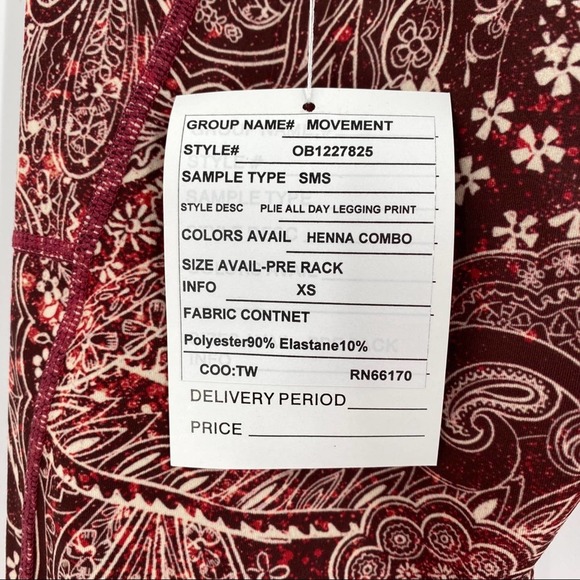 Free People FP Movement Womens Plie All Day Floral Leggings Henna Combo Size XS - Picture 10 of 11